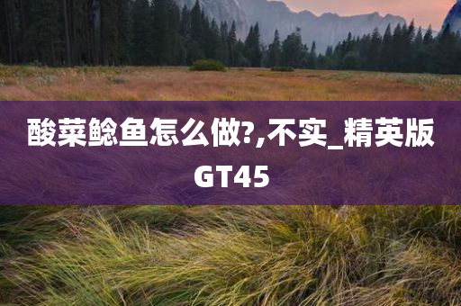 酸菜鲶鱼怎么做?,不实_精英版GT45