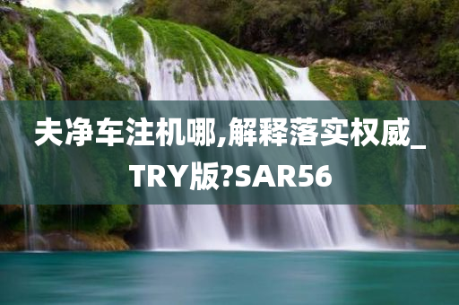 夫净车注机哪,解释落实权威_TRY版?SAR56