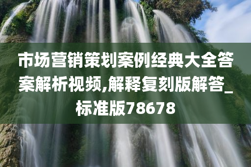 市场营销策划案例经典大全答案解析视频,解释复刻版解答_标准版78678