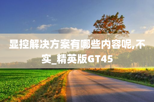 显控解决方案有哪些内容呢,不实_精英版GT45