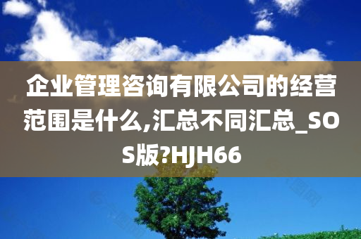 企业管理咨询有限公司的经营范围是什么,汇总不同汇总_SOS版?HJH66