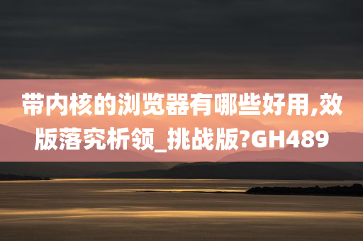 带内核的浏览器有哪些好用,效版落究析领_挑战版?GH489