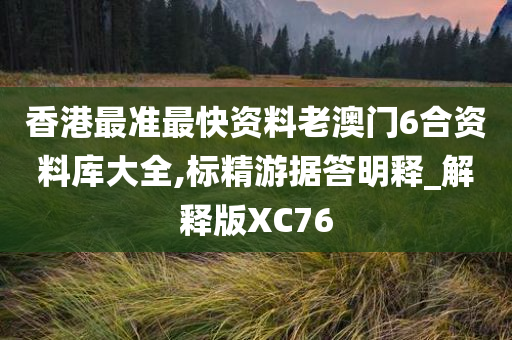 香港最准最快资料老澳门6合资料库大全,标精游据答明释_解释版XC76