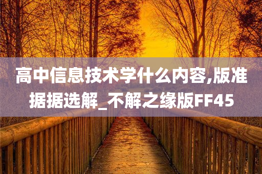 高中信息技术学什么内容,版准据据选解_不解之缘版FF45