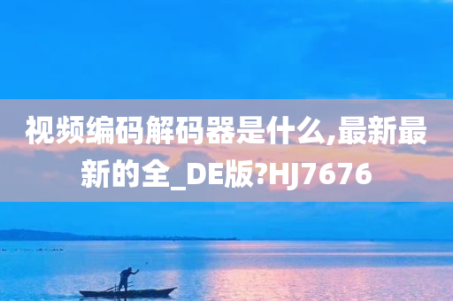 视频编码解码器是什么,最新最新的全_DE版?HJ7676