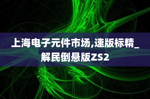 上海电子元件市场,速版标精_解民倒悬版ZS2