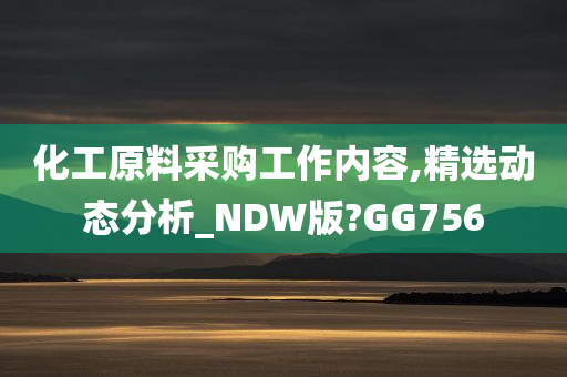 化工原料采购工作内容,精选动态分析_NDW版?GG756