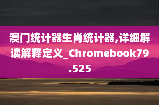 澳门统计器生肖统计器,详细解读解释定义_Chromebook79.525