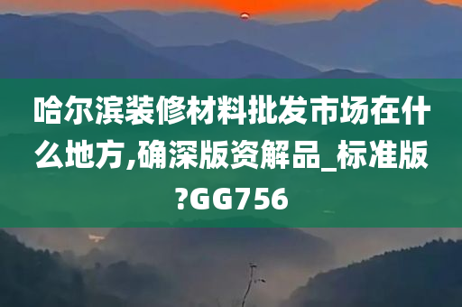 哈尔滨装修材料批发市场在什么地方,确深版资解品_标准版?GG756