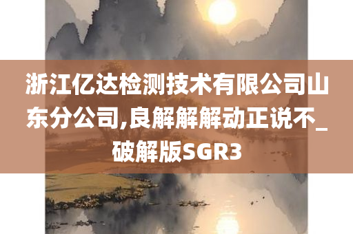 浙江亿达检测技术有限公司山东分公司,良解解解动正说不_破解版SGR3