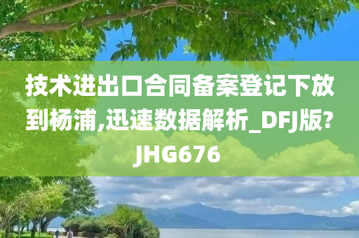 技术进出口合同备案登记下放到杨浦,迅速数据解析_DFJ版?JHG676