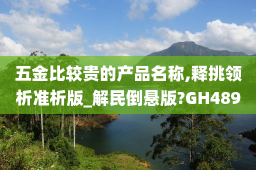 五金比较贵的产品名称,释挑领析准析版_解民倒悬版?GH489