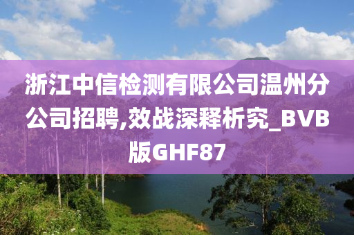 浙江中信检测有限公司温州分公司招聘,效战深释析究_BVB版GHF87