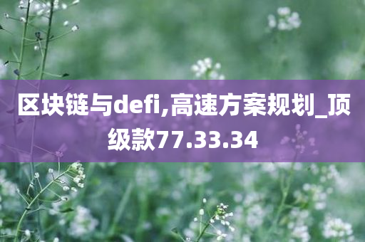 区块链与defi,高速方案规划_顶级款77.33.34