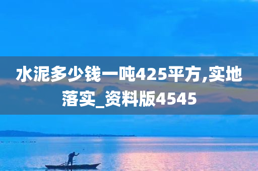 水泥多少钱一吨425平方,实地落实_资料版4545