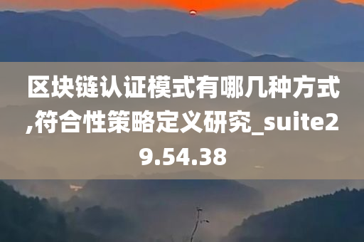 区块链认证模式有哪几种方式,符合性策略定义研究_suite29.54.38