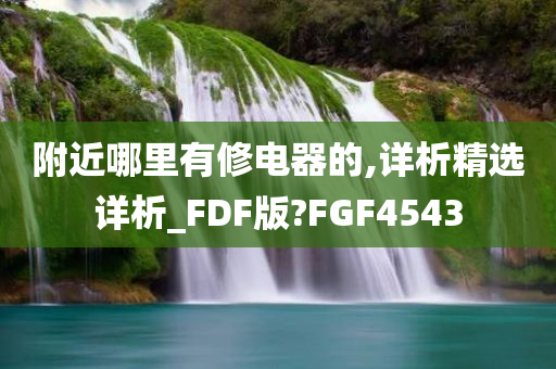 附近哪里有修电器的,详析精选详析_FDF版?FGF4543