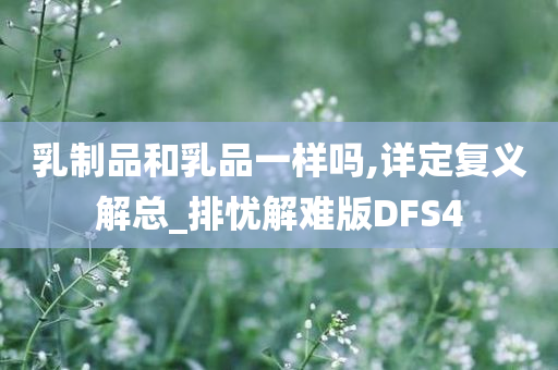 乳制品和乳品一样吗,详定复义解总_排忧解难版DFS4