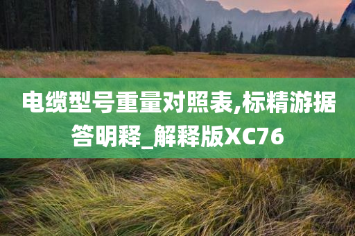 电缆型号重量对照表,标精游据答明释_解释版XC76