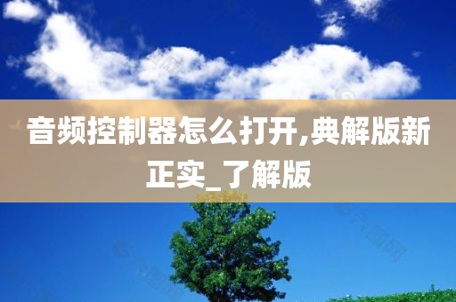 音频控制器怎么打开,典解版新正实_了解版