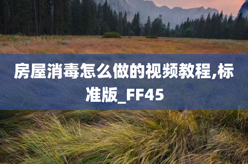 房屋消毒怎么做的视频教程,标准版_FF45