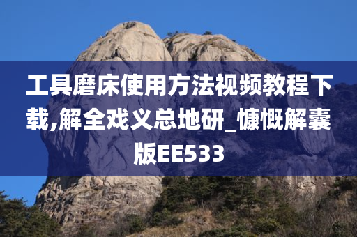 工具磨床使用方法视频教程下载,解全戏义总地研_慷慨解囊版EE533