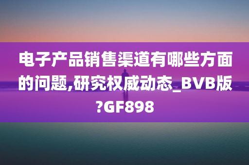 电子产品销售渠道有哪些方面的问题,研究权威动态_BVB版?GF898