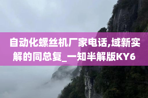 自动化螺丝机厂家电话,域新实解的同总复_一知半解版KY6