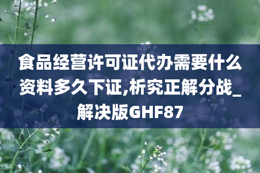 食品经营许可证代办需要什么资料多久下证,析究正解分战_解决版GHF87