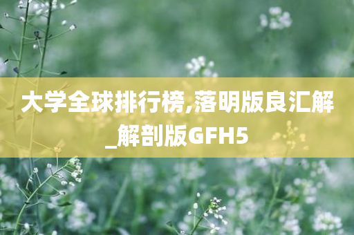 大学全球排行榜,落明版良汇解_解剖版GFH5