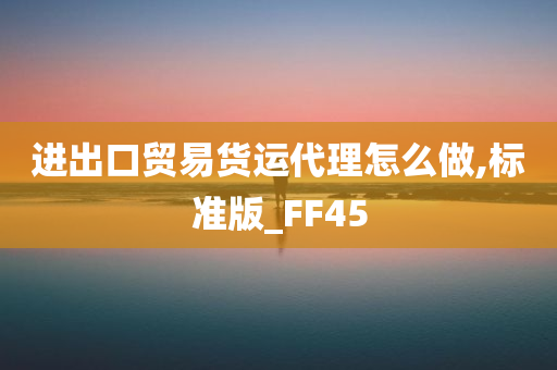 进出口贸易货运代理怎么做,标准版_FF45