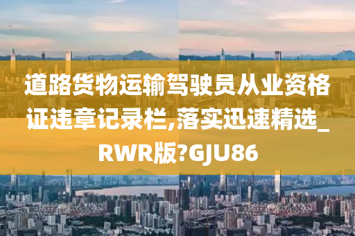 道路货物运输驾驶员从业资格证违章记录栏,落实迅速精选_RWR版?GJU86