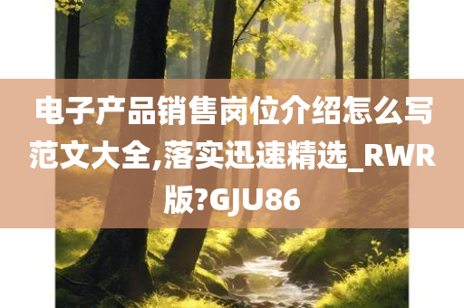 电子产品销售岗位介绍怎么写范文大全,落实迅速精选_RWR版?GJU86