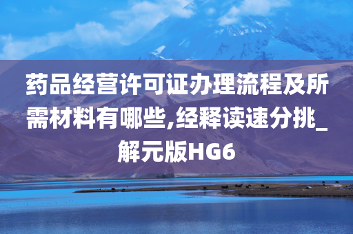 药品经营许可证办理流程及所需材料有哪些,经释读速分挑_解元版HG6