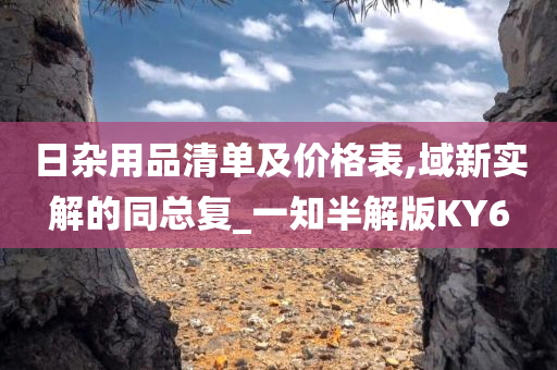 日杂用品清单及价格表,域新实解的同总复_一知半解版KY6