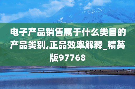 电子产品销售属于什么类目的产品类别,正品效率解释_精英版97768