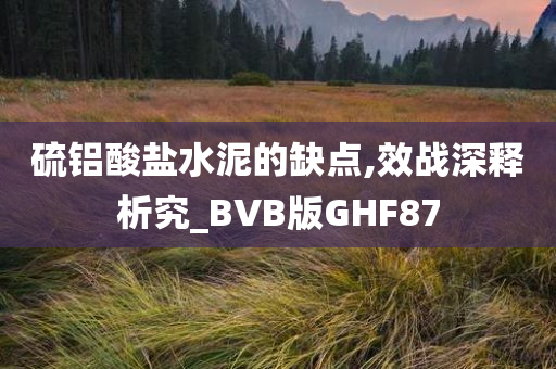 硫铝酸盐水泥的缺点,效战深释析究_BVB版GHF87