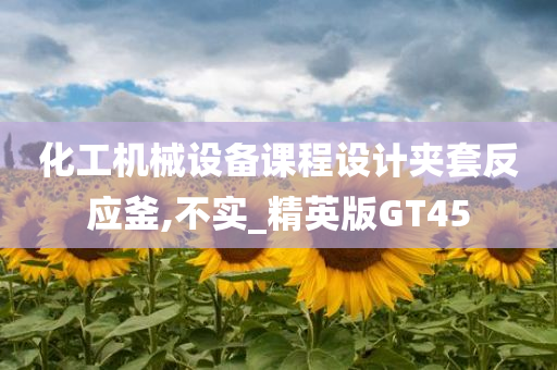 化工机械设备课程设计夹套反应釜,不实_精英版GT45