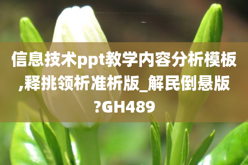 信息技术ppt教学内容分析模板,释挑领析准析版_解民倒悬版?GH489