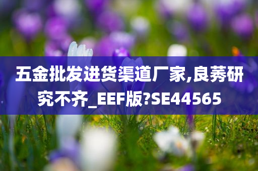 五金批发进货渠道厂家,良莠研究不齐_EEF版?SE44565