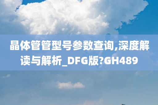 晶体管管型号参数查询,深度解读与解析_DFG版?GH489