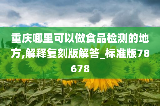 重庆哪里可以做食品检测的地方,解释复刻版解答_标准版78678