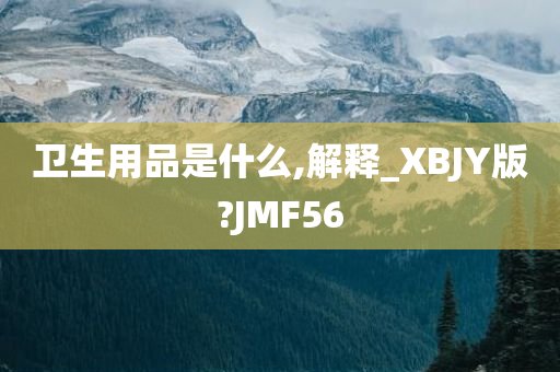 卫生用品是什么,解释_XBJY版?JMF56