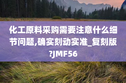 化工原料采购需要注意什么细节问题,确实刻动实准_复刻版?JMF56