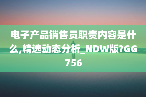 电子产品销售员职责内容是什么,精选动态分析_NDW版?GG756