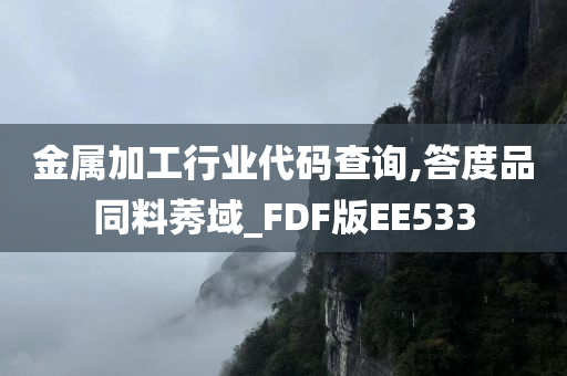 金属加工行业代码查询,答度品同料莠域_FDF版EE533