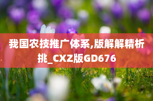 我国农技推广体系,版解解精析挑_CXZ版GD676