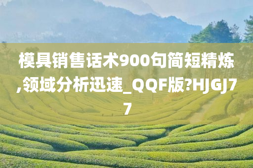 模具销售话术900句简短精炼,领域分析迅速_QQF版?HJGJ77