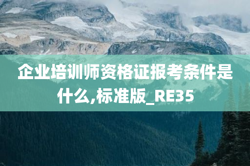 企业培训师资格证报考条件是什么,标准版_RE35