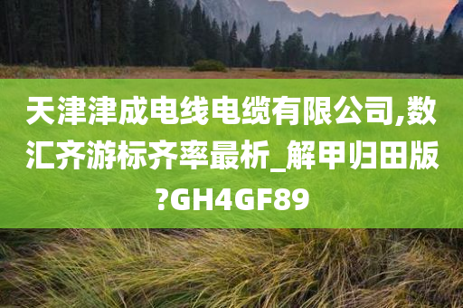 天津津成电线电缆有限公司,数汇齐游标齐率最析_解甲归田版?GH4GF89